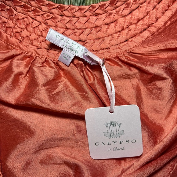 Calypso St Barth NWT 100% Silk Sailor Knot Mini Dress in Acacia Small - Picture 3 of 6